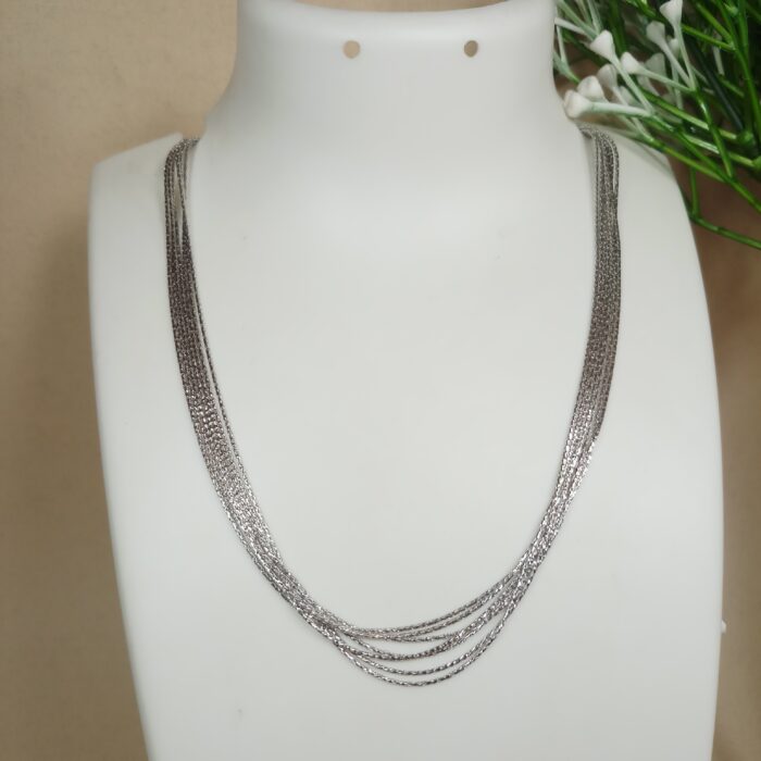 Classic Seven Line Ladies Silver Chain