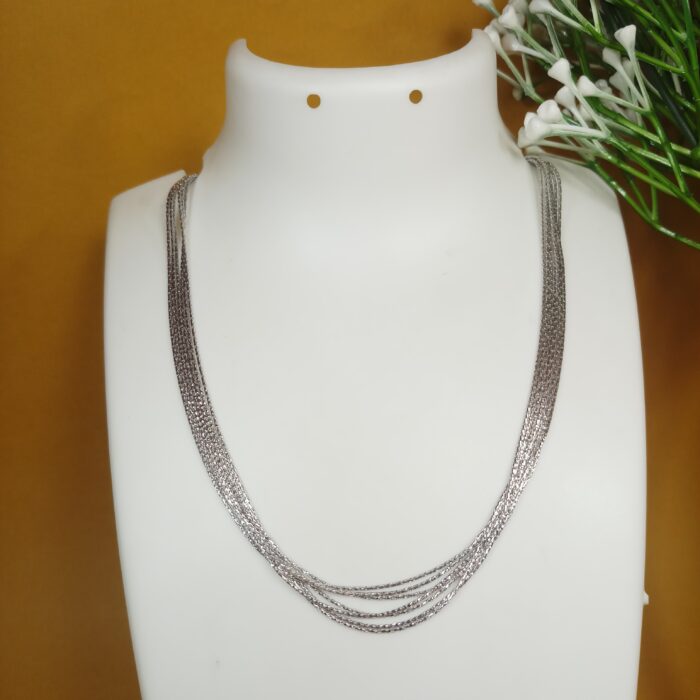 Classic Seven Line Ladies Silver Chain