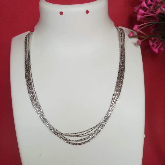 Classic Seven Line Ladies Silver Chain