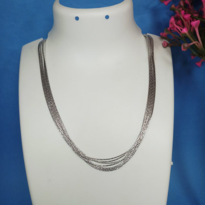 Classic Seven Line Ladies Silver Chain