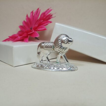 Pure Silver Lion Idol for Pooja & Strength