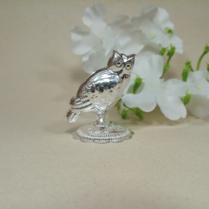 Pure Silver Owl Idol for Pooja & Prosperity