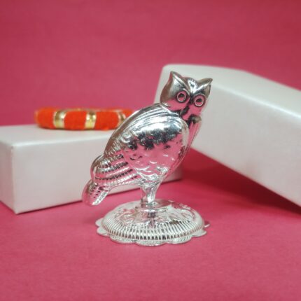 Pure Silver Owl Idol for Pooja & Prosperity