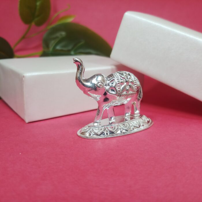 Pure Silver Elephant Idol for Pooja & Home Décor