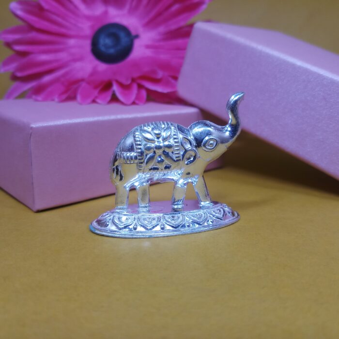 Pure Silver Elephant Idol for Pooja & Home Décor