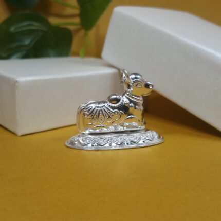 Handcrafted Silver Nandi – A Token of Strength & Wisdom