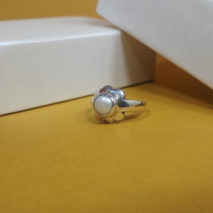 Handmade Silver Pearl Ring – Elegant & Timeless