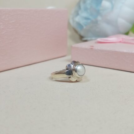 Handmade Silver Pearl Ring – Elegant & Timeless