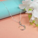 Handmade Silver Half Moon Pendant – Celestial Elegance