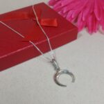 Handmade Silver Half Moon Pendant – Celestial Charm