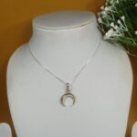 Handmade Silver Half Moon Pendant – Celestial Beauty