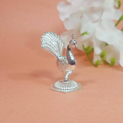 Elegant Silver Peacock for Pooja & Home Décor