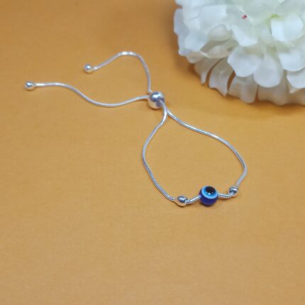 Minimalist Silver Evil Eye Bracelet – Timeless Protection