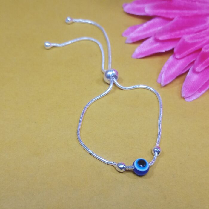 Minimalist Silver Evil Eye Bracelet – Timeless Protection
