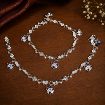 Elegant Pure Silver Butterfly Payal – Traditional & Stylish Paayal