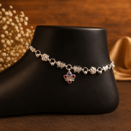 Elegant Pure Silver Butterfly Payal – Traditional & Stylish Paayal