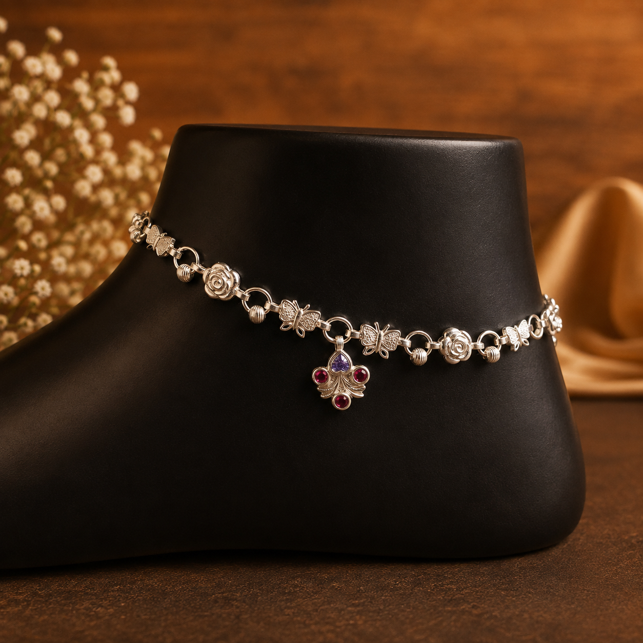 Aug 25, 2026, 12_08_47 PM Elegant Pure Silver Butterfly Payal – Traditional & Stylish Paayal