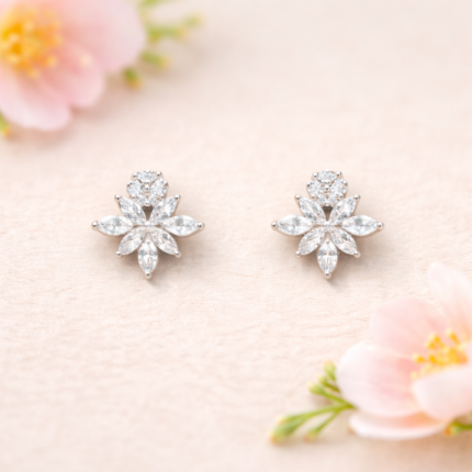 Flower 925 Silver Earring Tops – Shine Every Day