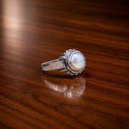 Handmade Silver Pearl Ring – Classic Elegance(on order)