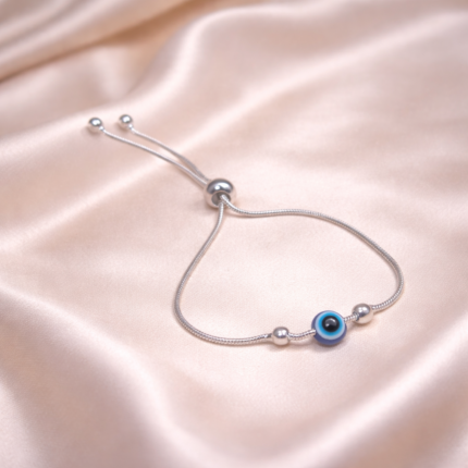 Minimalist Silver Evil Eye Bracelet – Timeless Protection