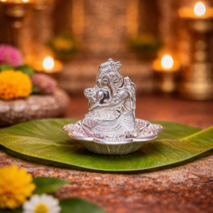 God Ganesha Silver Agarbatti Stand for Pooja & Rituals