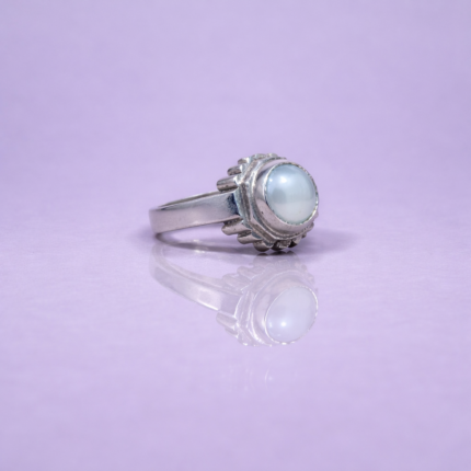 Handmade Silver Pearl Ring – Classic Elegance(on order)