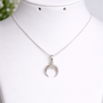 Handmade Silver Half Moon Pendant – Celestial Beauty