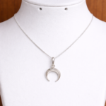 Handmade Silver Half Moon Pendant – Celestial Beauty