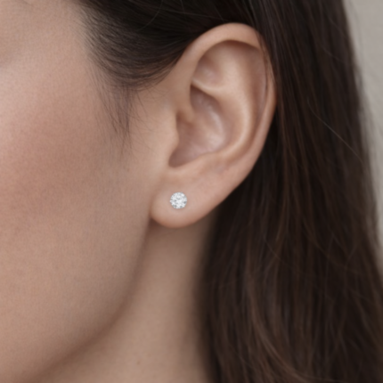 Timeless Ladies Round Solitaire Earrings – Elegant & Modern