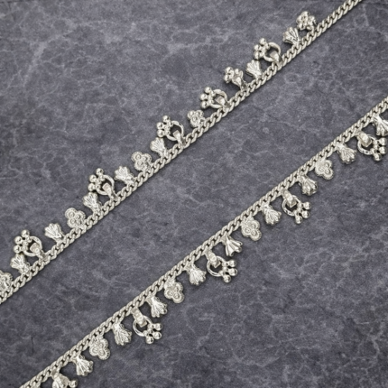 925 Fine Silver Payal Pair with Traditional Elegant Design