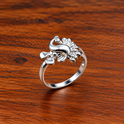 Classic Ladies' 925 Silver Peacock Ring – Perfect for Every Occasion