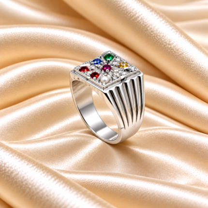 Silver 925 Handmade Navratna Ring – Auspicious & Elegant