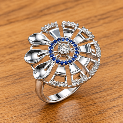 Elegant 925 Sterling Silver Ladies Ring