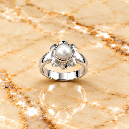 Handmade Silver Pearl Ring – Elegant & Timeless(on order)
