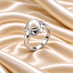 Handmade Silver Pearl Ring – Elegant & Timeless(on order)