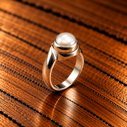 Elegant Handmade Silver Pearl Ring – Timeless Beauty(on order)