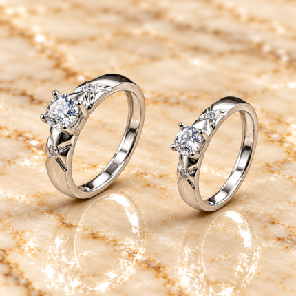 925 Sterling Silver Couple Ring Set – Symbol of Eternal Love
