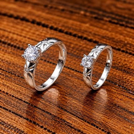925 Sterling Silver Couple Ring Set – Symbol of Eternal Love