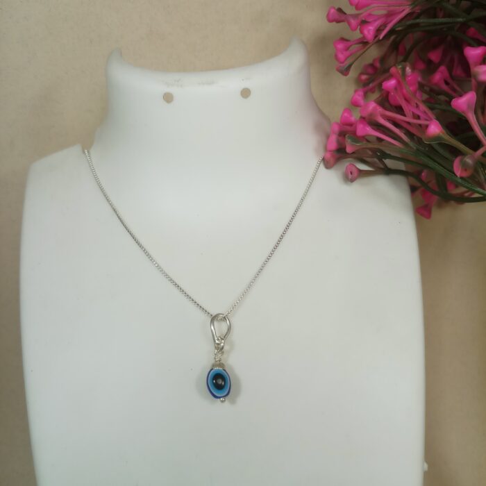 Handmade Pure Silver Evil Eye Pendant Charm