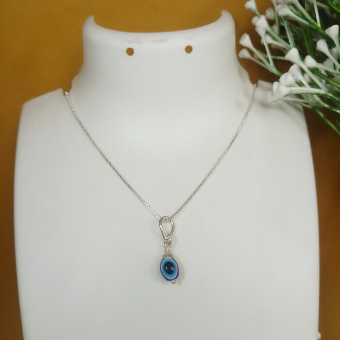 Handmade Pure Silver Evil Eye Pendant Charm