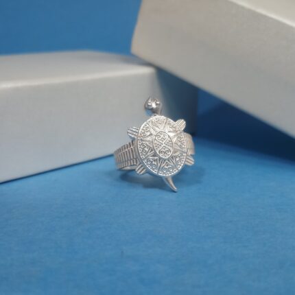 Pure Silver Tortoise Ring – Symbol of Longevity & Good Luck