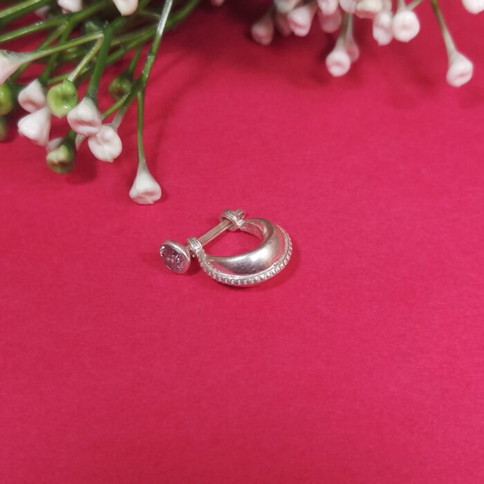 Bold Brilliance: Pure Silver Men's Earring (single piece)