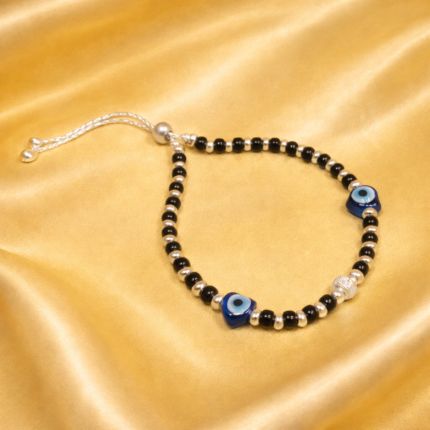 Pure Silver Evil Eye Bracelet – Symbol of Good Luck & Charm