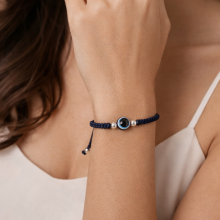 Pure Silver Evil Eye Dhaga Bracelet – Symbol of Protection & Elegance