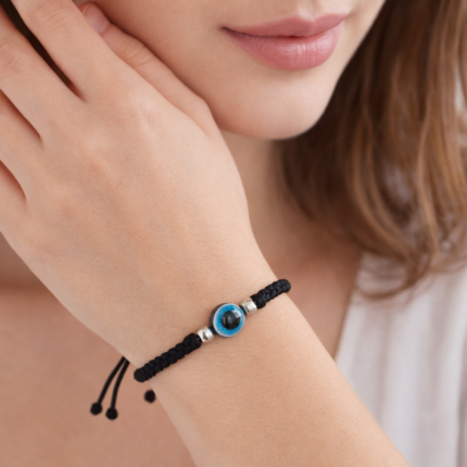 Pure Silver Evil Eye Dhaga Bracelet – Protection & Style