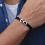 925 Sterling Silver Men's Dhaga Moli Infinity Bracelet