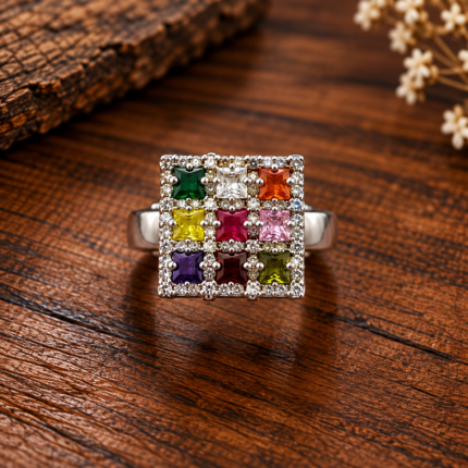 Silver Navratna Ring – A Symbol of Balance Prosperity