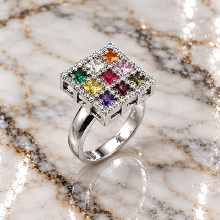 Silver Navratna Ring – A Symbol of Balance Prosperity