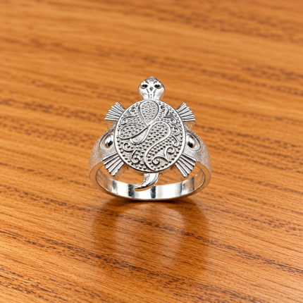 Pure Silver Tortoise Ring – Symbol of Wisdom & Prosperity