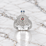 **edit silver ring with light velvet background**